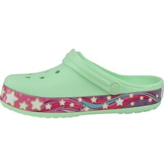 Шлепанцы для девочек Crocs Fun Lab Unicorn Band Clog, зеленые 206270-3TI цена и информация | Детские тапочки, домашняя обувь | kaup24.ee