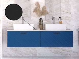 Двойной шкафчик для ванной Besco Floo 120 с Slim black столешницей, синий/черный цена и информация | Шкафчики для ванной | kaup24.ee