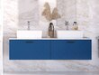Vannitoakapp Besco Floo 60 koos Slim marble tööpinnaga, sinine/kuldne цена и информация | Vannitoakapid | kaup24.ee