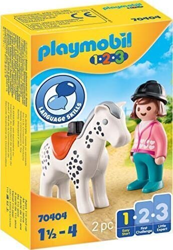 70404 PLAYMOBIL® 1.2.3 Ratsanik hobusega hind ja info | Klotsid ja konstruktorid | kaup24.ee