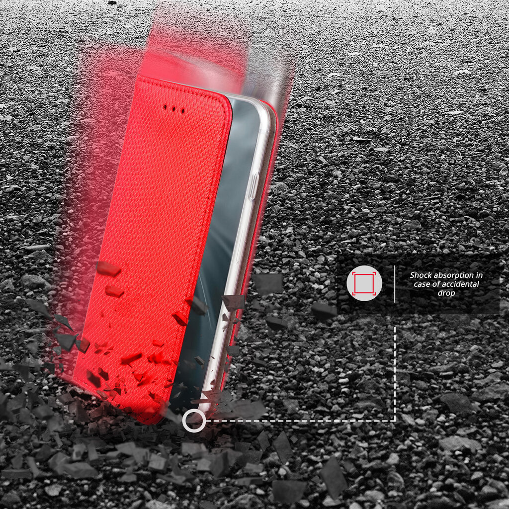 Moozy Klapiga Ümbris Xiaomi Mi 11, Punane - Magnetilise Klapiga Ümbris Koos Kaardi- ja Telefonihoidjaga hind ja info | Telefoni kaaned, ümbrised | kaup24.ee