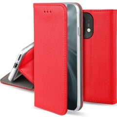 Moozy Klapiga Ümbris Xiaomi Mi 11, Punane - Magnetilise Klapiga Ümbris Koos Kaardi- ja Telefonihoidjaga hind ja info | Telefoni kaaned, ümbrised | kaup24.ee