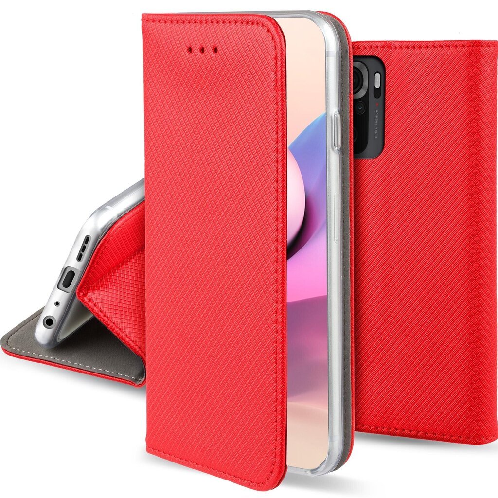 Перекидной чехол Moozy для Xiaomi Redmi Note 10 и Redmi Note 10S - Красный  магнитный откидной футляр с держателем для карт и подставкой цена |  kaup24.ee