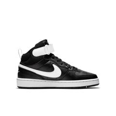 Nike noorte vabaajajalatsid COURT BOROUGH MID 2 BG, must цена и информация | Спортивная обувь, кроссовки для женщин | kaup24.ee
