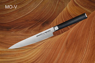 Универсальный кухонный нож из японской стали Samura MO-V 6"/150 мм из AUS 8 и 59 HRC цена и информация | Подставка для ножей Tescoma Woody, 21 см | kaup24.ee