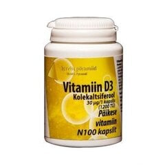 Vitamiin D3 kapslid 30 mcg N100 hind ja info | Vitamiinid, toidulisandid, immuunsuse preparaadid | kaup24.ee