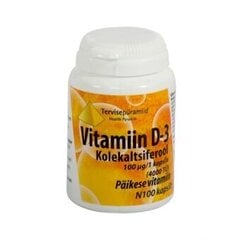 Vitamiin D-3 kapslid 100 mcg N100 hind ja info | Vitamiinid, toidulisandid, immuunsuse preparaadid | kaup24.ee