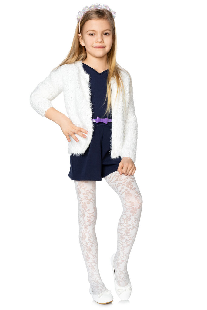 Tüdrukute mustriga sukkpüksid Mona Fiorella 14 60 den Bianco цена и информация | Tüdrukute sukkpüksid ja sokid | kaup24.ee