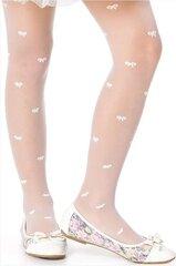 Tüdrukute mustriga sukkpüksid Mona Dimka 20 Bianco hind ja info | Tüdrukute sukkpüksid ja sokid | kaup24.ee