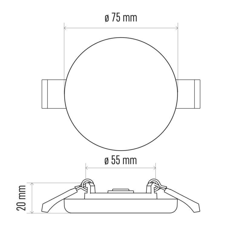 Ümar Led paneel 75MM, sisseehitatav, valge, 6W NW IP65 hind ja info | Süvistatavad ja LED valgustid | kaup24.ee