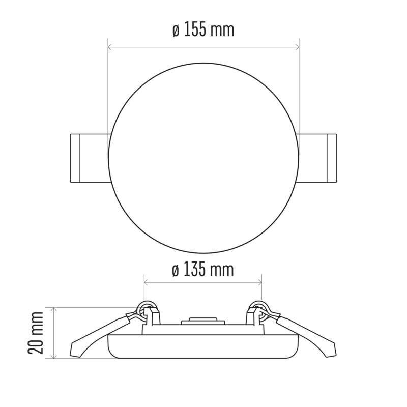 Ümar Led paneel 155MM sisseehitatav, valge, 13W NW IP65 цена и информация | Süvistatavad ja LED valgustid | kaup24.ee