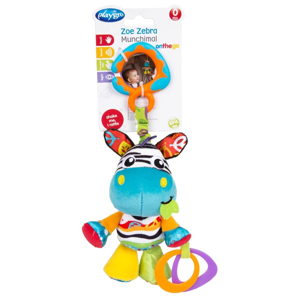 Rippuv mänguasi Playgro Zoe Zebra Munchimal, 0186979 цена и информация | Imikute mänguasjad | kaup24.ee