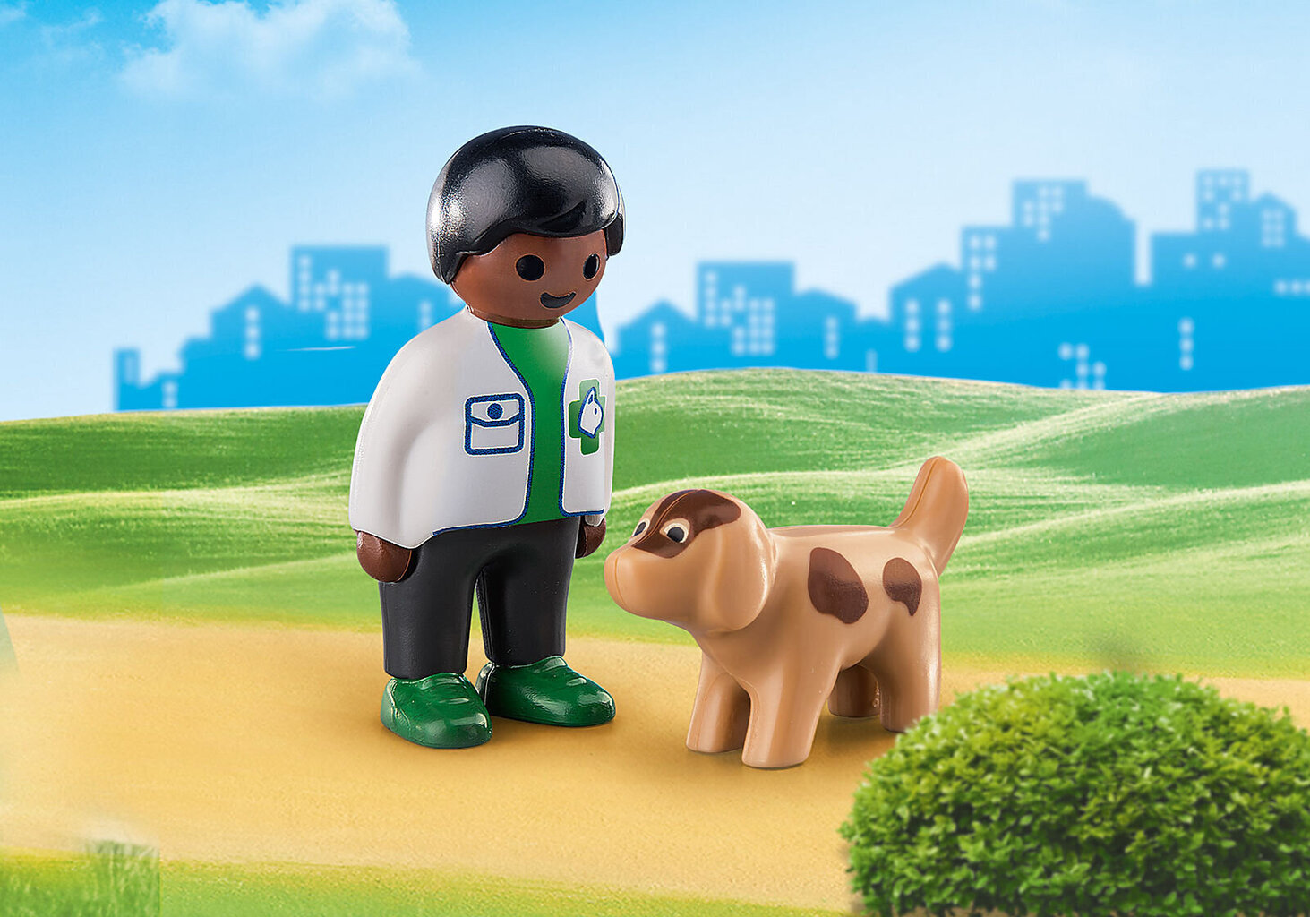 70407 PLAYMOBIL® 1.2.3 Veterinaararst kutsikaga цена и информация | Klotsid ja konstruktorid | kaup24.ee