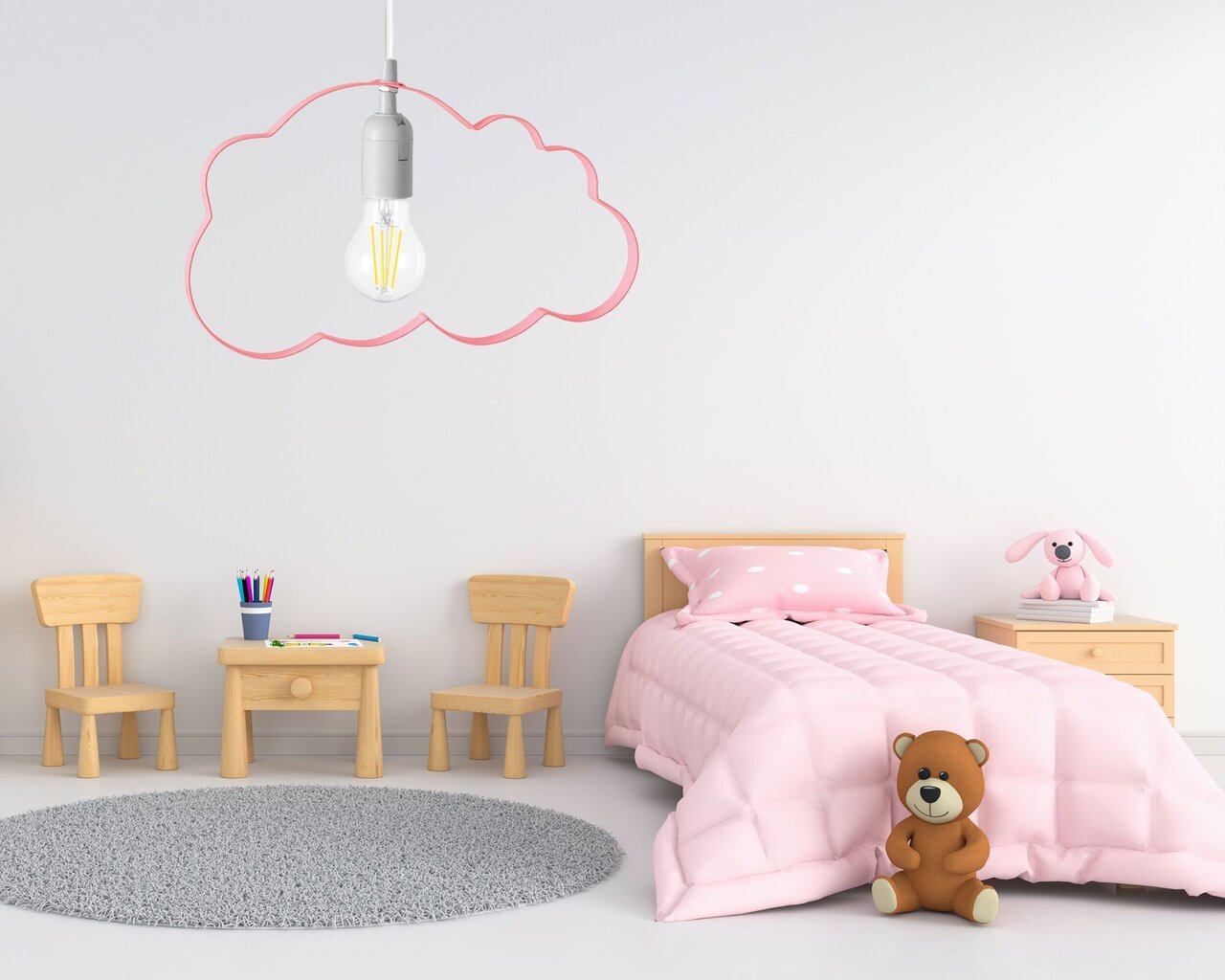 Laste rippvalgusti Cloud, Pink hind ja info | Lastetoa valgustid | kaup24.ee