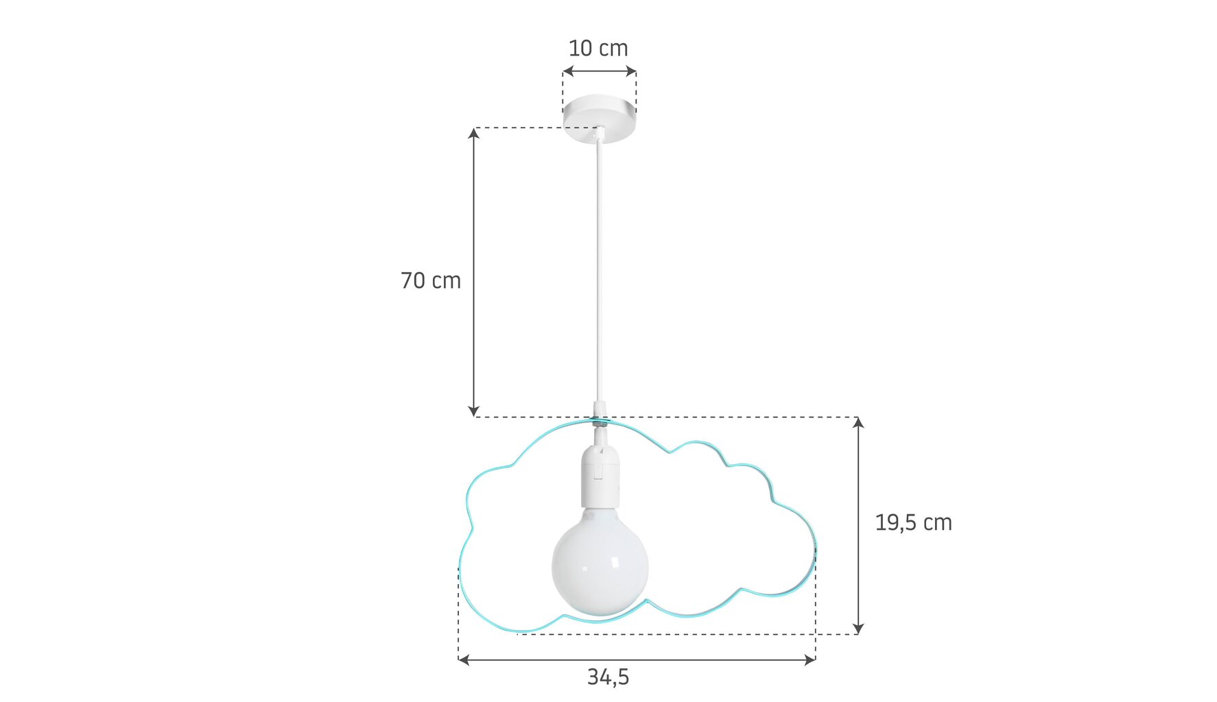 Laste rippvalgusti Cloud, Grey цена и информация | Lastetoa valgustid | kaup24.ee