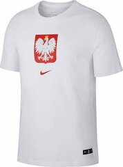 Meeste T-särk Nike Poland Tee Evergreen Crest, valge цена и информация | Мужские футболки | kaup24.ee