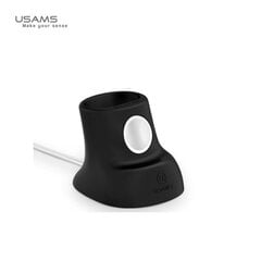 Компактный силиконовый держатель для заряда Usams US-ZJ051 2в1 Apple Watch и Airpods, черный цена и информация | Зарядные устройства для телефонов | kaup24.ee