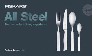 Набор столовых приборов Fiskars All Steel, 24 предмета цена и информация | столовые приборы kinghoff 24шт. стекло kh-1512 | kaup24.ee