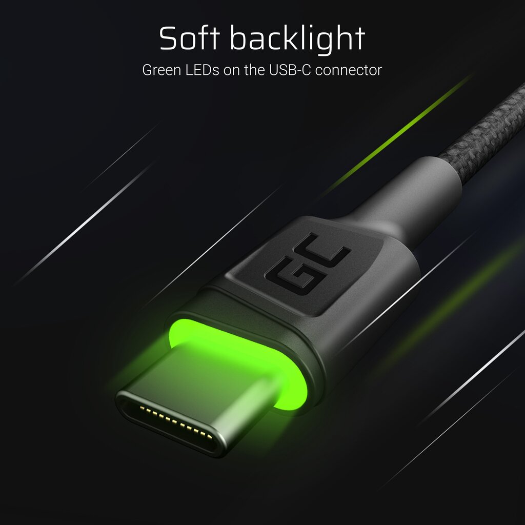 Green Cell KABGC13, USB - USB-C, 2m hind ja info | Mobiiltelefonide kaablid | kaup24.ee