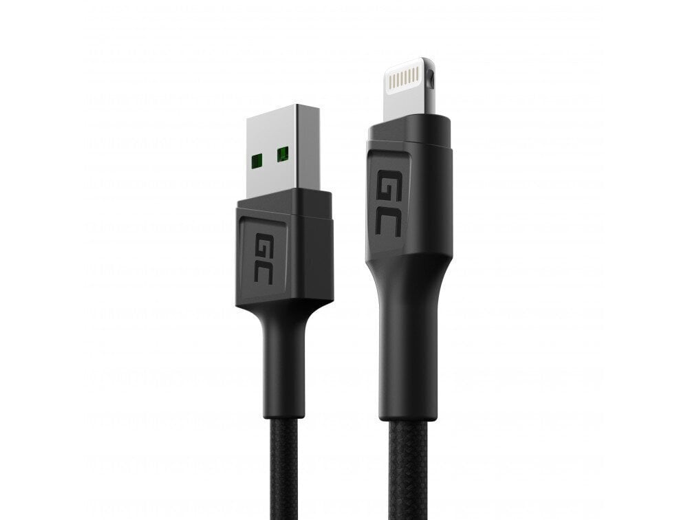 Green Cell kaabel GC Powerstream USB -A - Lightning 30cm Kiire laadimisega Apple 2.4A цена и информация | Mobiiltelefonide kaablid | kaup24.ee