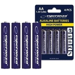 Батарейки ESPERANZA EZB101 LR06-4BB ALKALINE HIGH POWER AA (LR6) 4 шт. цена и информация | Батерейки | kaup24.ee