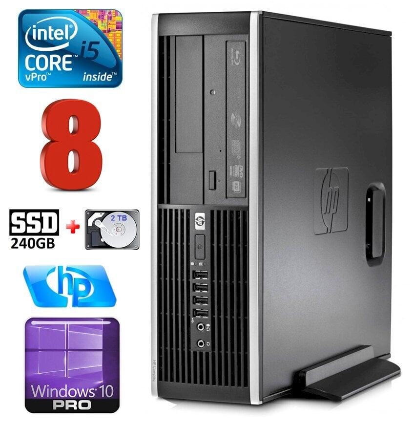 HP 8100 Elite SFF i5-650 8GB 240SSD+2TB DVD WIN10Pro [refurbished] цена и информация | Lauaarvutid | kaup24.ee