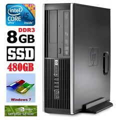 HP 8100 Elite SFF i5-650 8GB 480SSD GT1030 2GB DVD WIN7Pro [refurbished] hind ja info | Lauaarvutid | kaup24.ee