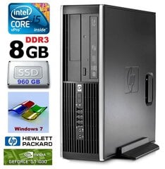 HP 8100 Elite SFF i5-650 8GB 960SSD GT1030 2GB DVD WIN7Pro [refurbished] hind ja info | Lauaarvutid | kaup24.ee