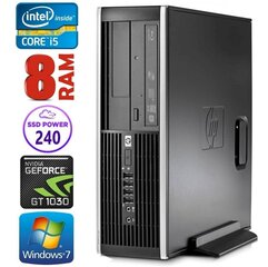 HP 8100 Elite SFF i5-750 8GB 240SSD GT1030 2GB DVD WIN7Pro [refurbished] hind ja info | Lauaarvutid | kaup24.ee