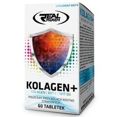 Пищевая добавка Real Pharm Kollagen+, 60 капсул цена и информация | Витамины, пищевые добавки, препараты для хорошего самочувствия | kaup24.ee