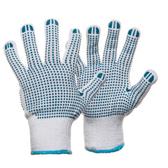 Трикотажные перчатки, двухсторонние с ПВХ покрытием, размер 10 цена и информация | Рабочие перчатки | kaup24.ee