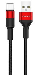 USAMS U5 USB-C 2A laadimis- ja infokaabel, must / punane hind ja info | Mobiiltelefonide kaablid | kaup24.ee