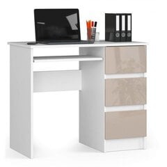 Письменный стол NORE A6, правый вариант, белый / бежевый цена и информация | Компьютерные, письменные столы | kaup24.ee