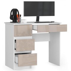 Письменный стол NORE A7, левый, белый/бежевый цена и информация | Компьютерные, письменные столы | kaup24.ee