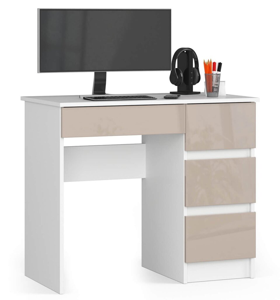 Kirjutuslaud NORE A7, parempoolne, valge/beež värv hind ja info | Arvutilauad, kirjutuslauad | kaup24.ee