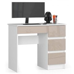 Письменный стол NORE A7, правый вариант, белый / бежевый цена и информация | Компьютерные, письменные столы | kaup24.ee