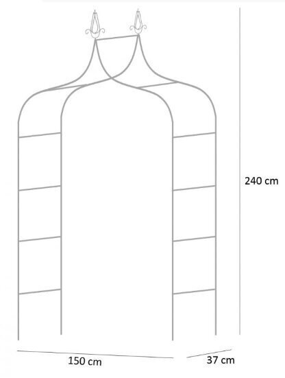 Kaar ronitaimedele Garden Line, 240 cm цена и информация | Vaasid, alused, redelid lilledele | kaup24.ee