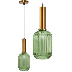 Rippvalgusti Retro Glass A, Green цена и информация | Потолочный светильник, 38 x 38 x 24 см | kaup24.ee