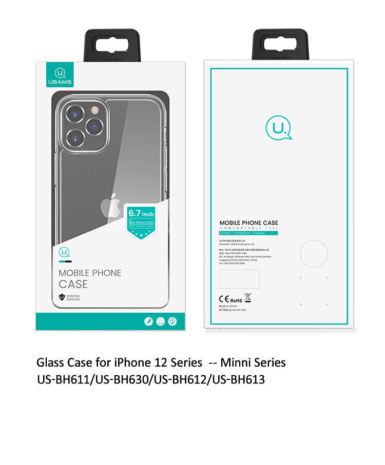 USAMS BH613 iPhone 12 Pro Max klaasist ümbris, läbipaistev roheline hind ja info | Telefoni kaaned, ümbrised | kaup24.ee