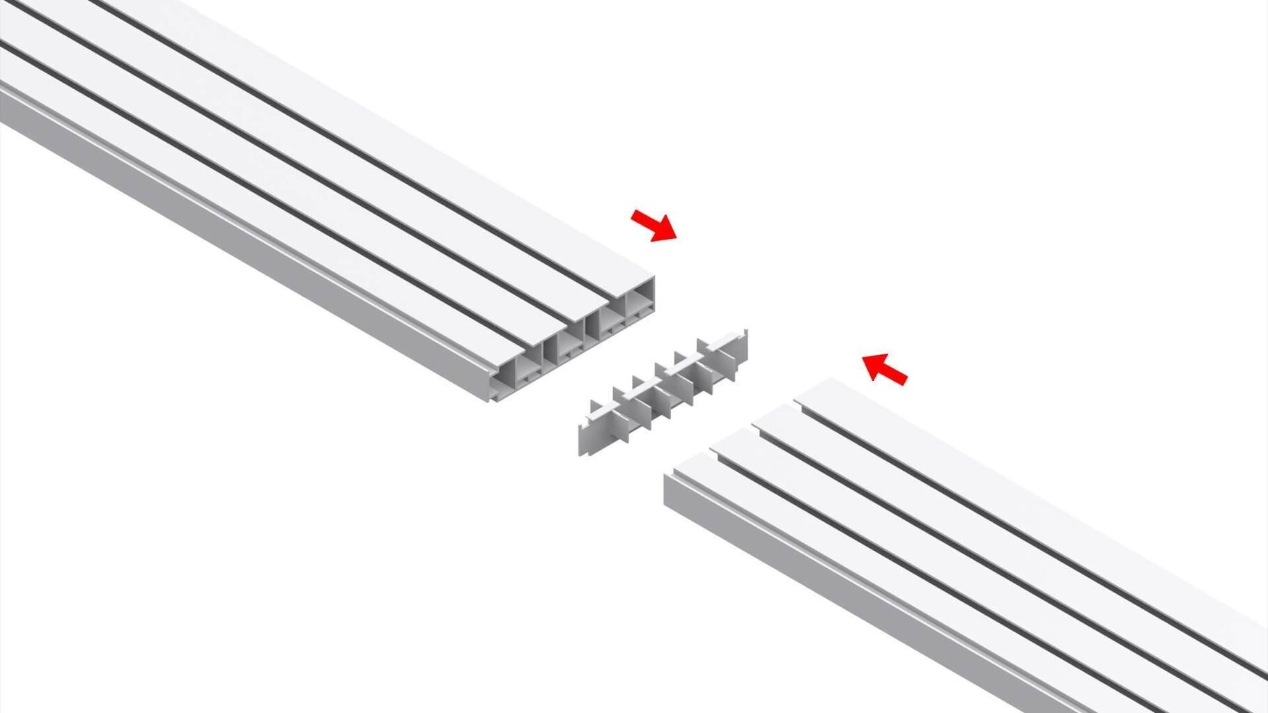 Laekarniis kolmekordne PVC rööbas klambritega, 220 cm цена и информация | Kardinapuud | kaup24.ee