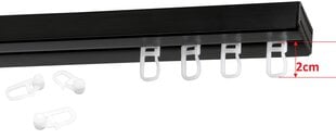 Карниз потолочный двойной рейка ПВХ с крючками, 180 см цена и информация | Карнизы | kaup24.ee