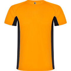 T-särk 2 polüesterkangast kombineeritud, oranž/must hind ja info | Meeste T-särgid | kaup24.ee