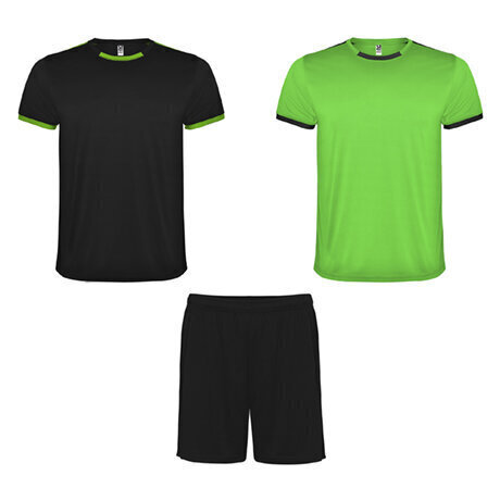 Unisex treeningülikond: 2 T-särki + 1 paar lühikesi pükse, roheline/mustad hind ja info | Meeste spordiriided | kaup24.ee