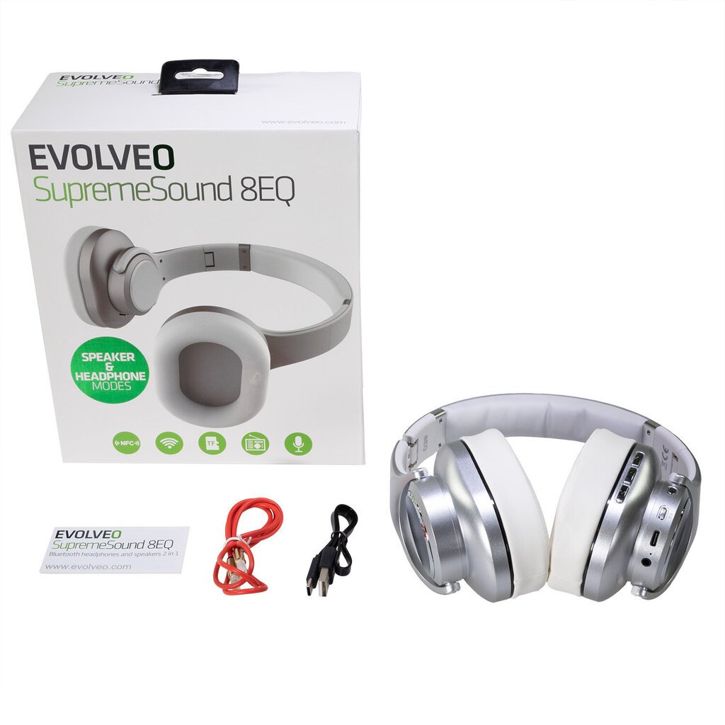 Evolveo Supreme Sound 8EQ 2 in 1 Silver hind ja info | Kõrvaklapid | kaup24.ee