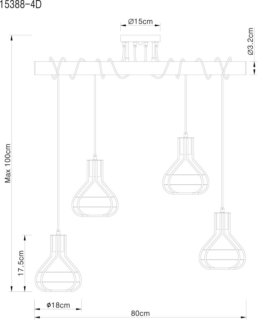 Laevalgusti Globo Lighting Clastra 15388-4D цена и информация | Laelambid | kaup24.ee