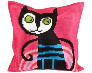 Набор для вышивания крестом - подушка "Сбежавший кот" Collection D'Art 40x40см цена и информация | Принадлежности для вышивания | kaup24.ee