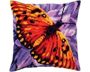 Набор для вышивания крестом - подушка "Графика бабочки" Collection D'Art 40x40см цена и информация | Принадлежности для вышивания | kaup24.ee