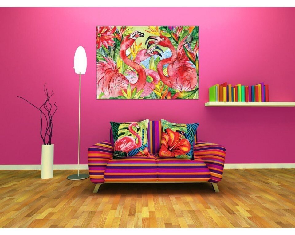 Tikkimiskomplekt padi "Roosa flamingo" Collection D'Art 40x40cm цена и информация | Tikkimistarvikud | kaup24.ee