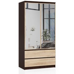 Шкаф NORE S90 с зеркалом, коричневый/дубовый цена и информация | Шкафы | kaup24.ee