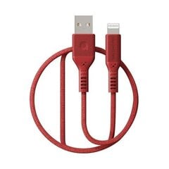 Premium MFI sertifitseeritud kaabel USB A - Lightning (punane, 1.2m) Military Grade цена и информация | Кабели для телефонов | kaup24.ee